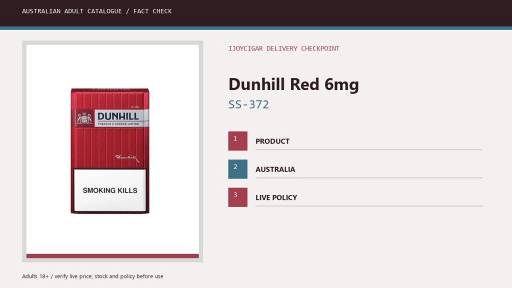 Dunhill Red 6mg Cigarettes carton image used for the SS-372 delivery checkpoint