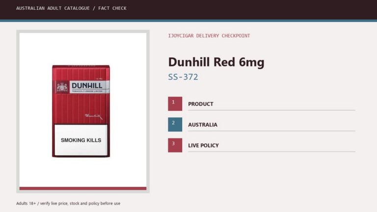 Dunhill Red 6mg Cigarettes carton image used for the SS-372 delivery checkpoint